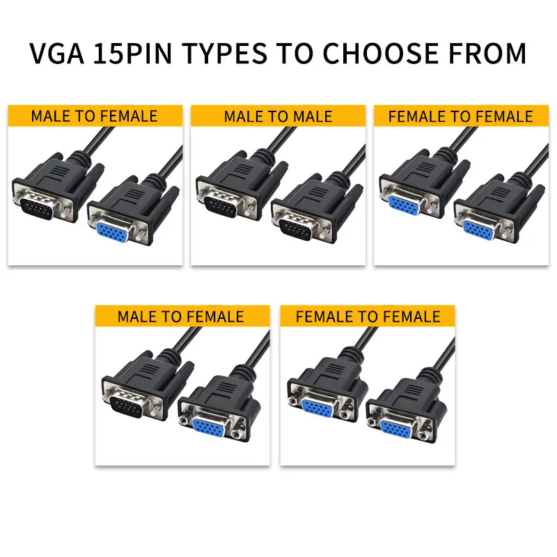 Vga Cable Male To Male Video Coaxial Computer Cable Monitor Vga To Vga Cable