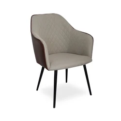 Modern Hotel Restaurant Chairs Dine Leather Armchair Fabric And PU Dining Chair