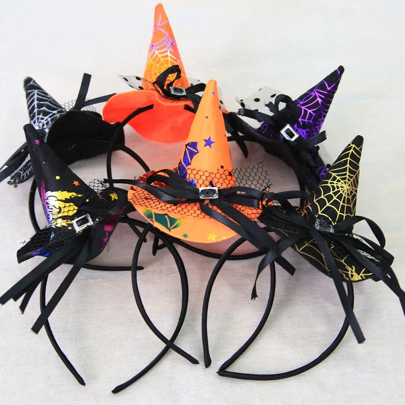 2022 New funny Halloween headbands Ghost party Party props witch pointed hat headgear headband