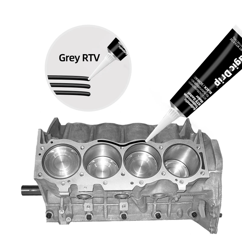 Professional Factory High Temperature Flexible Blue Grey Black Adhesive Gasket Maker 85g RTV Silicone for Automobile