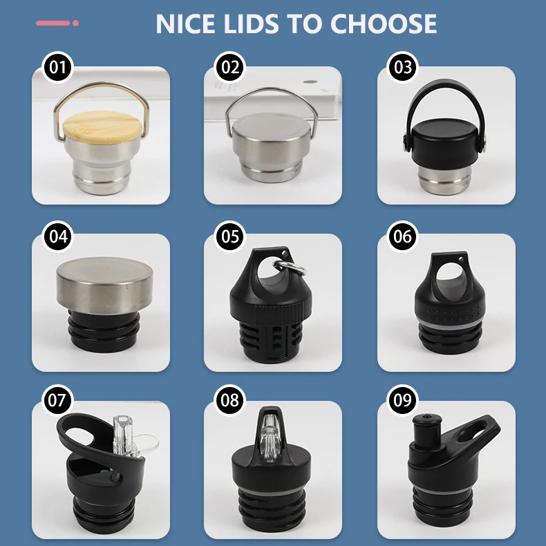 500ml 750ml Stainless Steel Single Wall Sports Bottle for Cyclists Camping Travel Outdoor Wholesale Single Layer Water Bottle