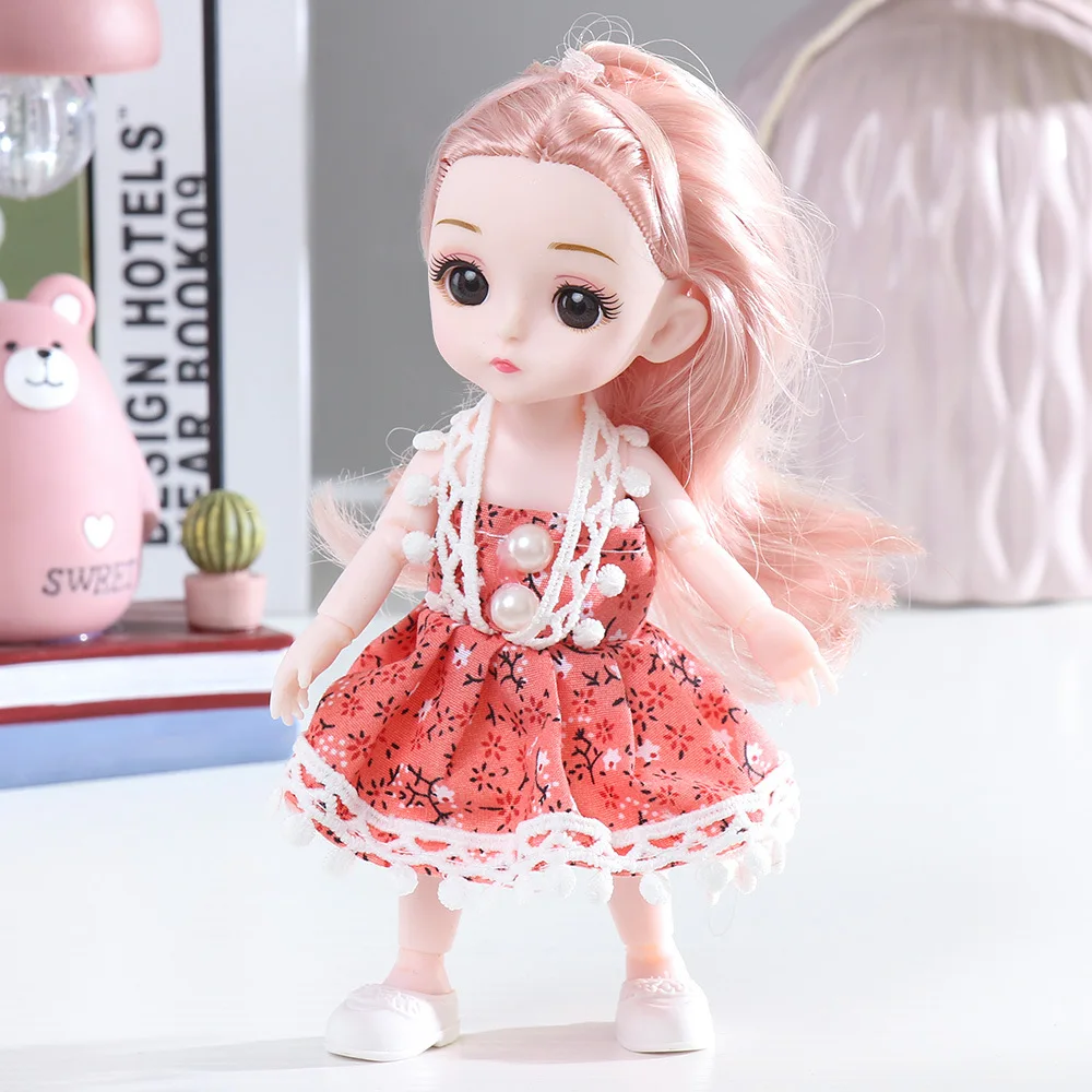 Bjd кукла маленькие детские игрушки оптом мини 16 см платье совместная