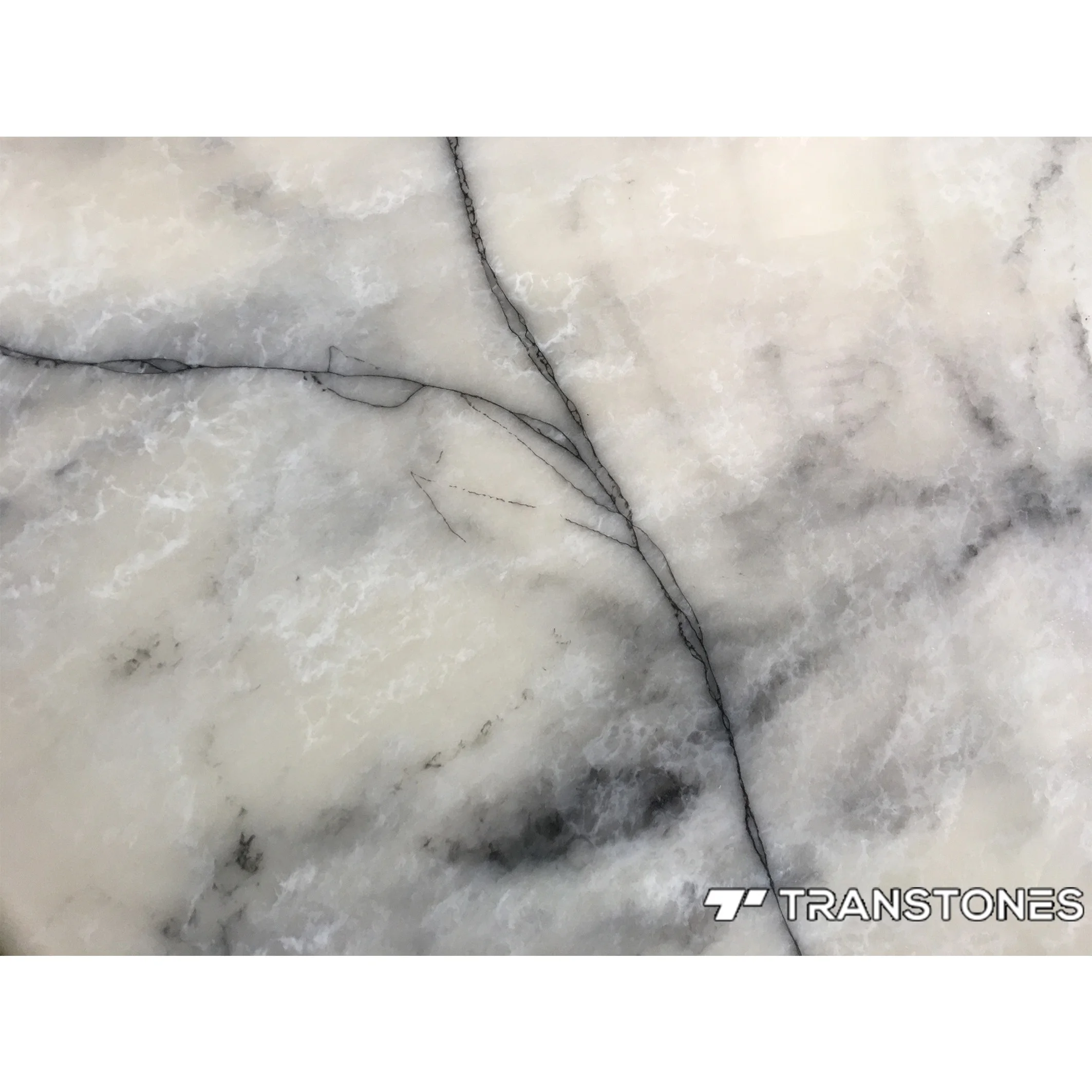 Grey Artificial Marble Wall Cladding Stone Backlit Thin Ceiling Tiles Glossy Alabaster Resin Panel For Onyx Bar & Countertop
