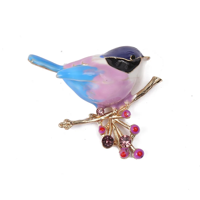 Wholesale Simple Style Alloy Oil Drip Enamel Bird Brooch Personality Animal Brooch for Clothing Accessories
