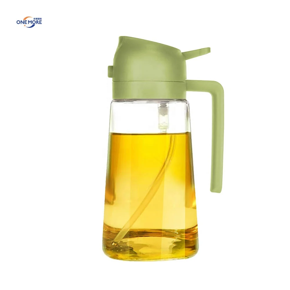 Wholesale 2 in 1 Cooking Oil Dispenser Salad BBQ 16oz Glass Olive Oil Spray Bottle With Handle