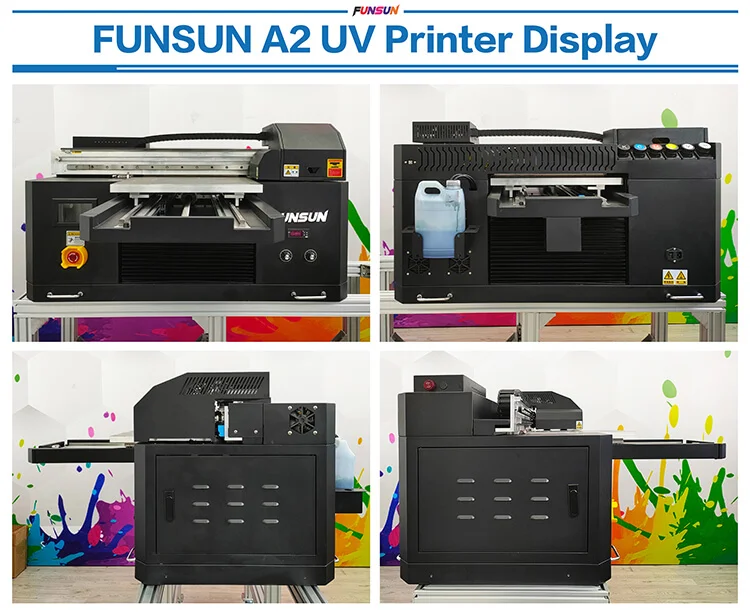 Funsun New A2 UV Printer Phone Case PVC Glass Leather Wood Flatbed UV Printer for All Flat and Cylindrical Wholesale