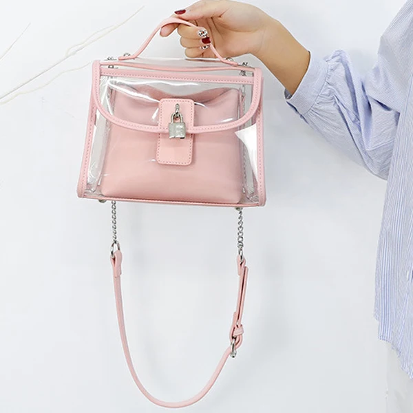 
EM490 Online wholesale latest women clear pvc shoulder bag ladies hand bags handbags 
