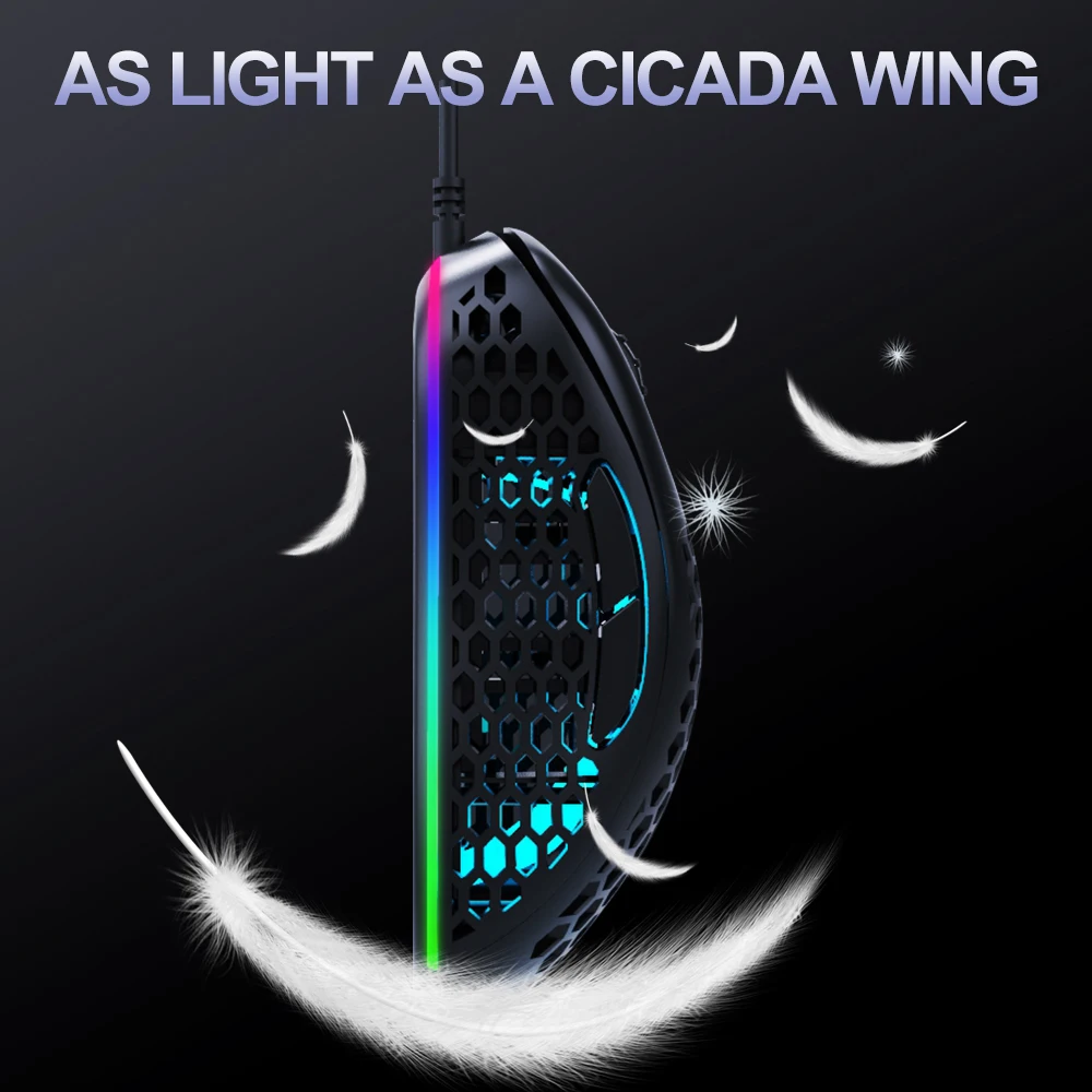 Легкий вес программируемая Rgb с подсветкой Usb Проводная игровая мышь 6500DPI новый дизайн конкурентоспособная игровая мышь