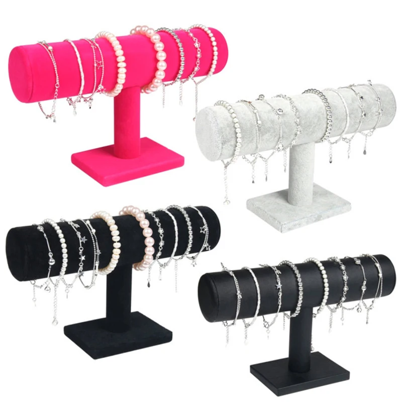 Type T Velvet headband hairpin jewelry Hairclip Bracelet Chain Watch Headdress Organizer Jewelry Display Holder display stand