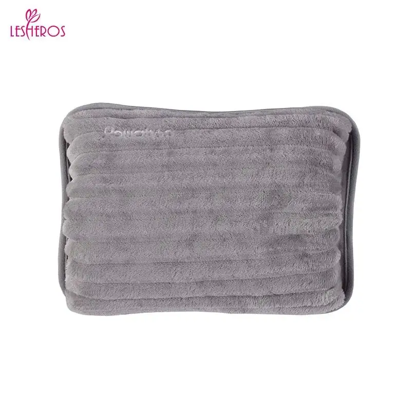Lesheros 1350ml Electric Hot Water Bag Charging Hand Warmer With Plush Cover for Warm Back