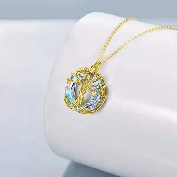 Wholesale colorful Tree of Life pendant personalized simple hollow out tree of Life Necklace