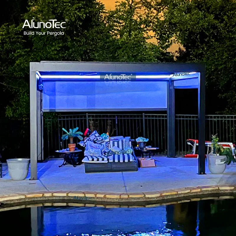 Various Models Reasonable Price Waterproof Aluminum Pergola Pavilion Covers Outdoor with Retractable  Awning Blind