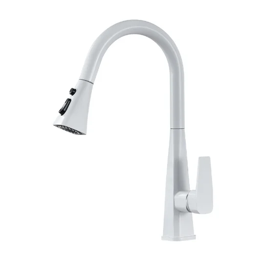 wenzhou feenice white paint kitchen pull out sink water faucet orb gold bn available