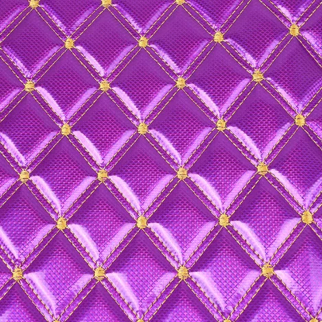 Sponge and leather composite custom pattern quilted Embroidery Quilted Diamond Stitching PU artificial leather for bag, car seat