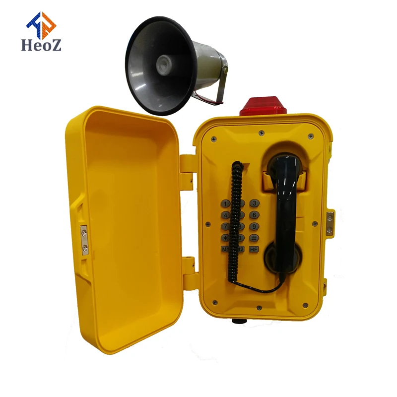 HeoZ Outdoor Waterproof Telephone IP67 Broadcast Function VoIP Weatherproof Telephone with Strobe