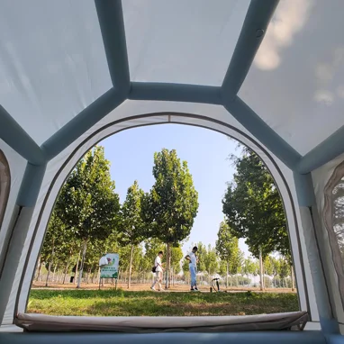 Customized Waterproof Air Inflatable Luxury Cabin House Cotton Tent Camping Outdoor For 5-6 Person Inflatable Camping Tent