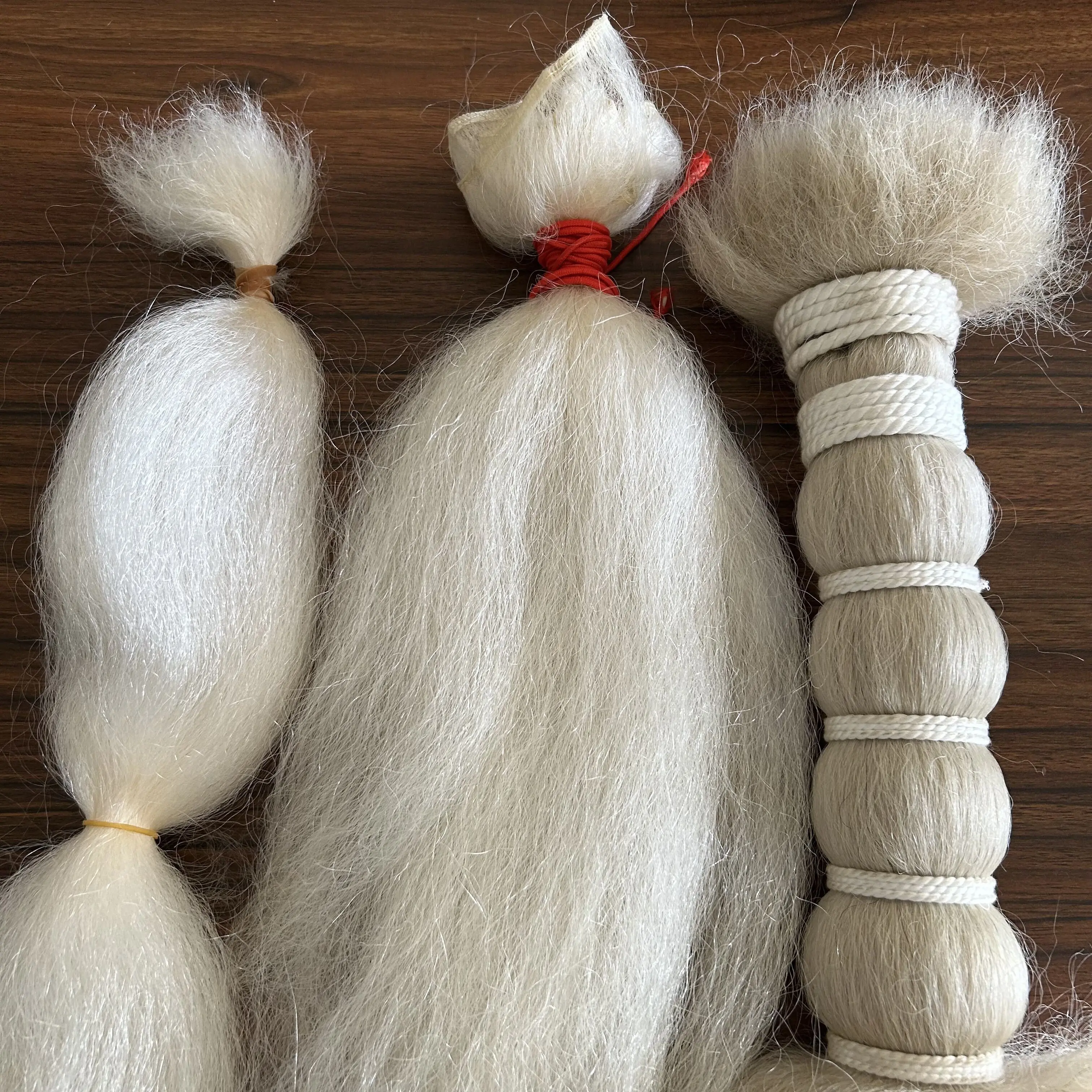 christmas Santa wig and beard yak hair bleached white hair customer wig