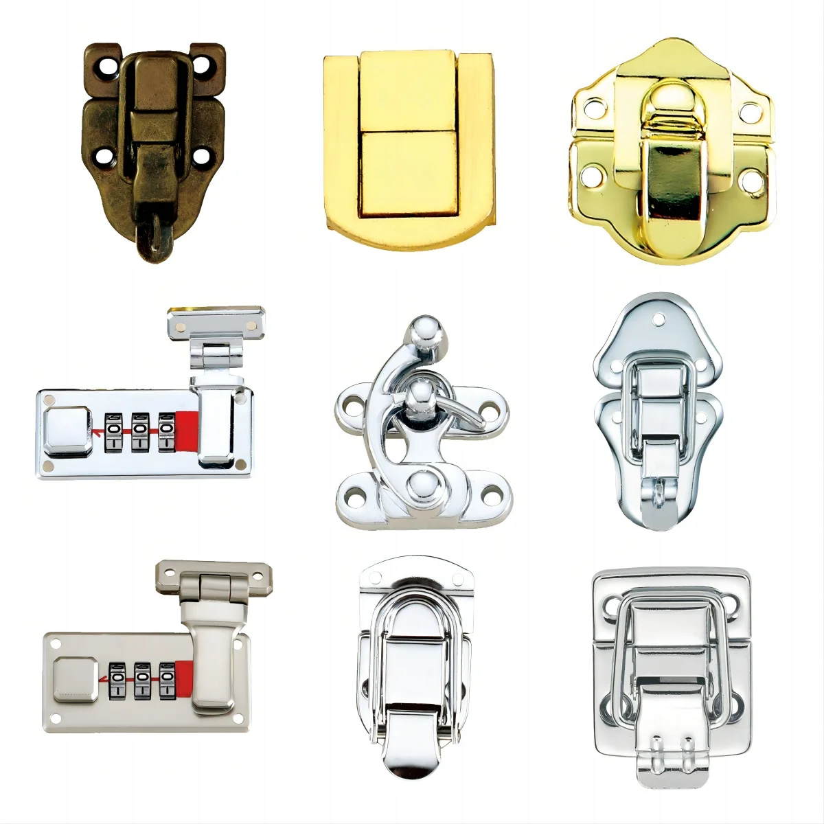 Hardware Fittings Rectangle Metal Press Bag Lock Custom Zinc Alloy Decorative Closure Swivel Lock Handbag Accessories