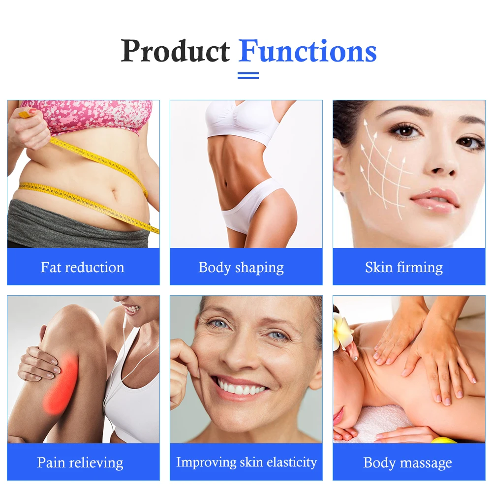 Multifunctional 6 in 1 5D RF 80k Cavitation Slimming Machine Liposuction Body Slimming Shaping Machine Vacuum Cavitation System