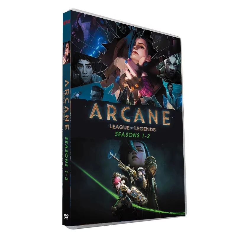 Arcane League of Legends Season 1-2 4 discs Factory Wholesale  Hot Sale DVD Movies TV Series Box set CD Cartoon Free Ship