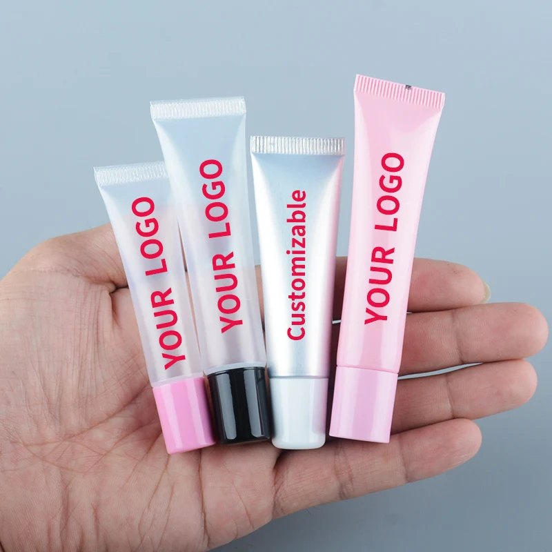 Custom LOGO empty squeeze lip gloss tubes 10ml 15ml lip gloss squeeze tube for Balm lipgloss Containers Mini Soft tube