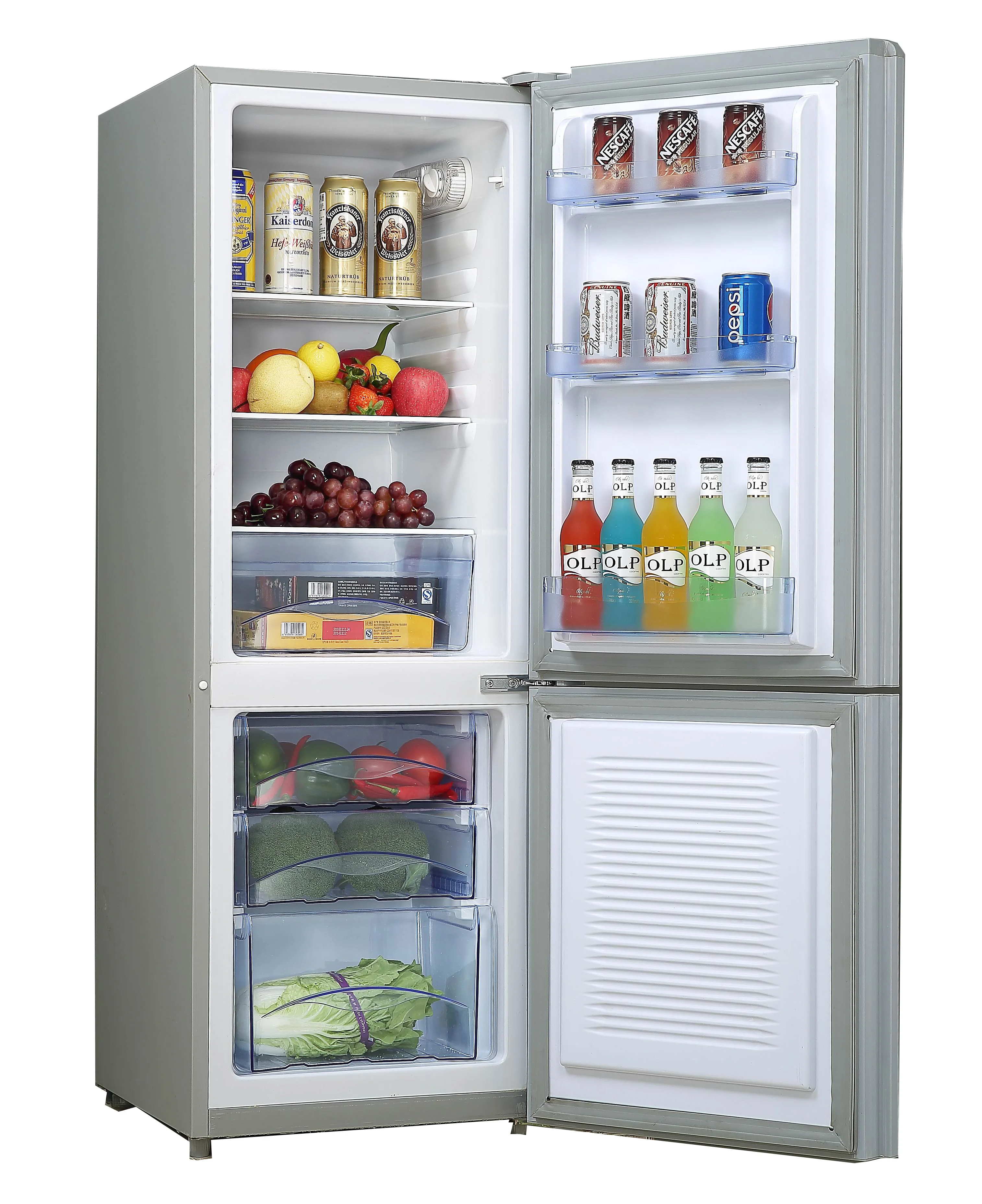 2023  Hot Selling  The Best Quality Cost-Effective Products 172 Liter  DC12-24V  Solar Combi  double Door Fridge Freezer