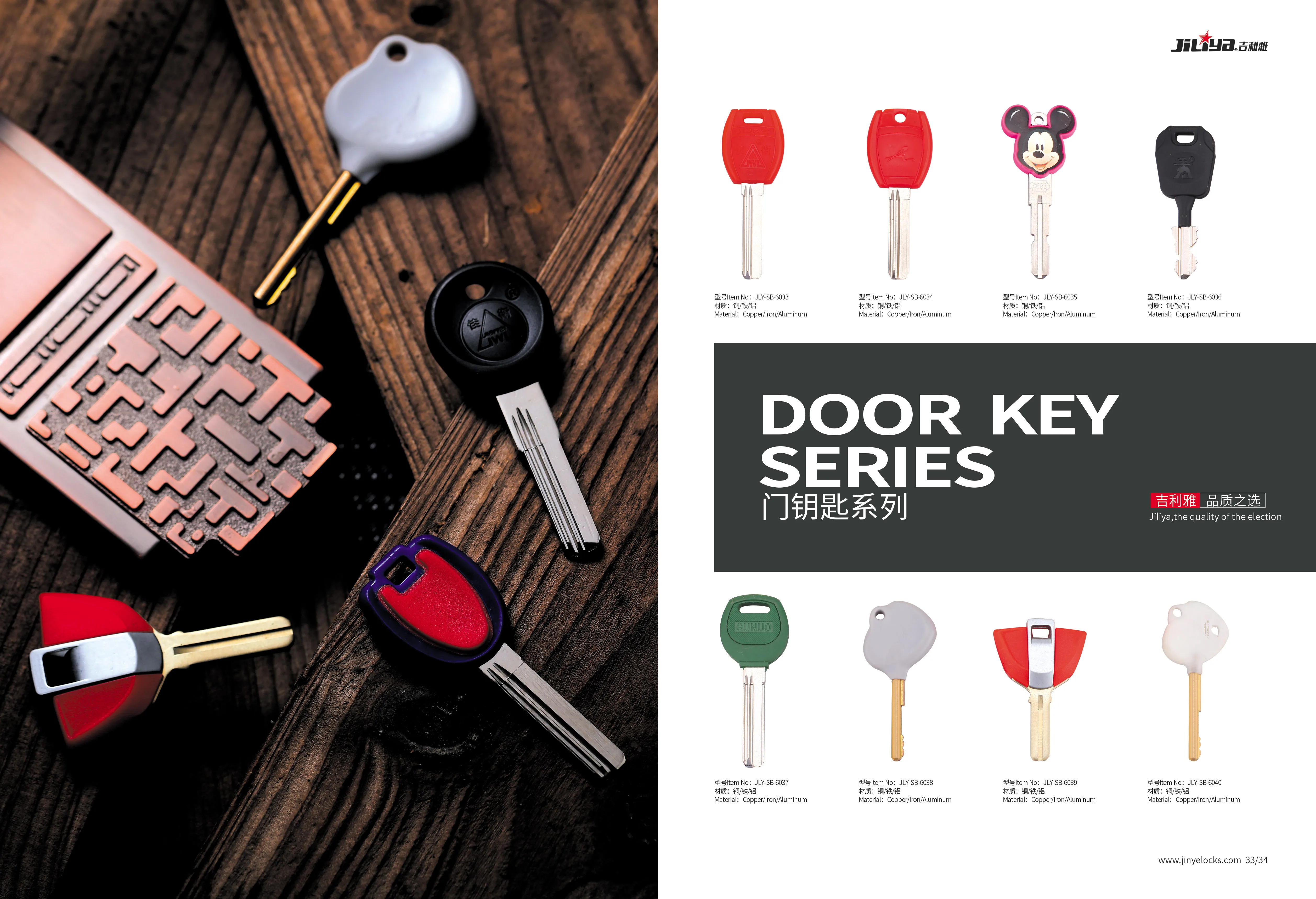 Jiliya groovy 59 brass house door lock key blank key manufacturers