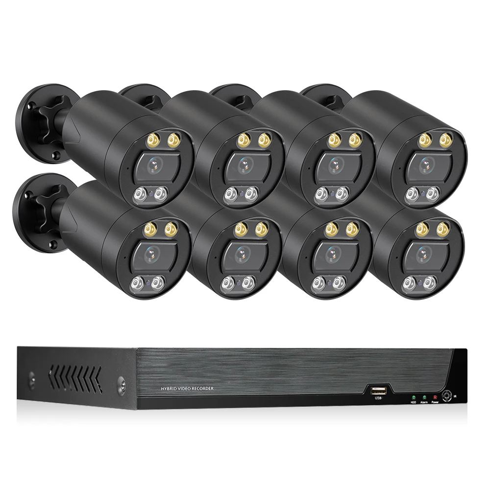 8MP 4K 8 12 16CH POE NVR Kit Waterproof  IP Home Security Surveillance Video Recorder CCTV Camera System