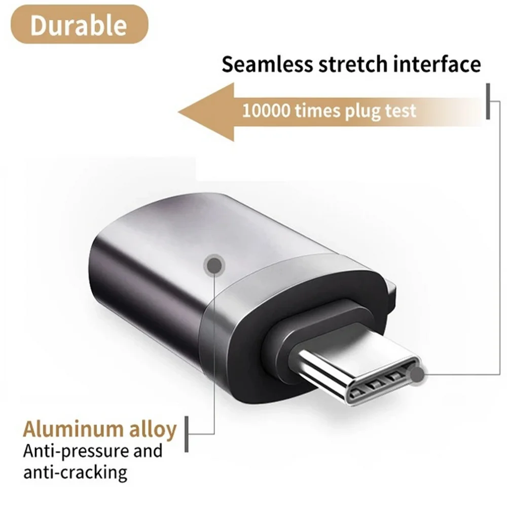 Factory directly Mini Type C Male to USB 3.0 A Female USB Adapter OTG Converter with Hanging Chain