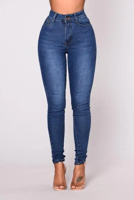 2024 Women Skinny High stretch Jeans  pencil  slim pants Women Blue Denim Jeans