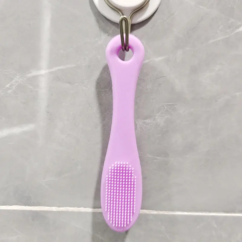 colorful silicone face brush plastic handle Soft rubber finger wash face brush for nose cleaning blackhead tool