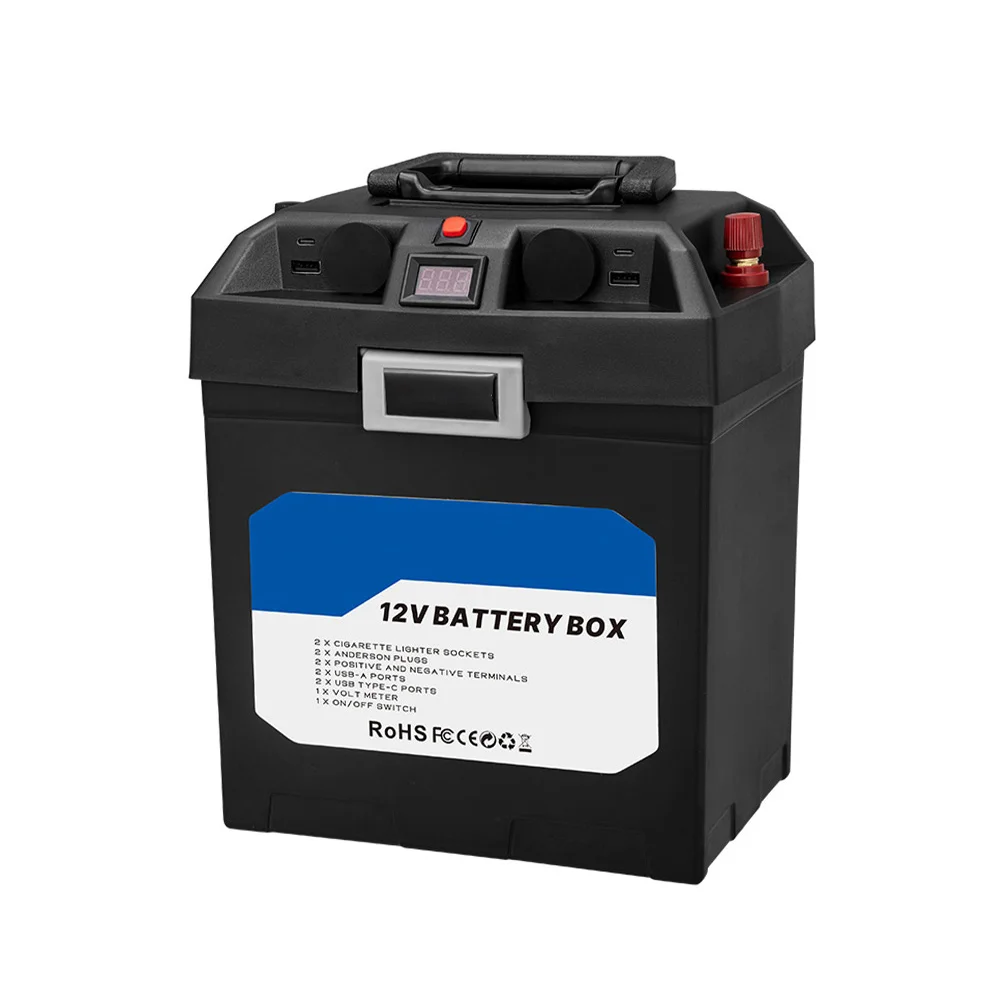 Small Plastic 4WD Outdoor Caravan RV USB Smart 12V Battery Box