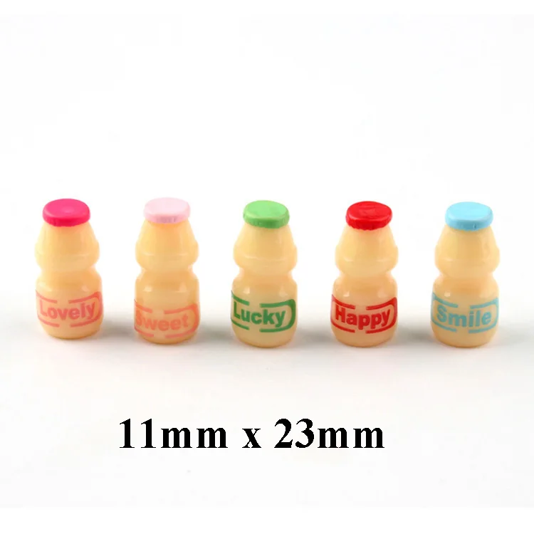 Wholesale Factory Price 3d Miniature Yogurt Bottle Resin Charms for Earring Making