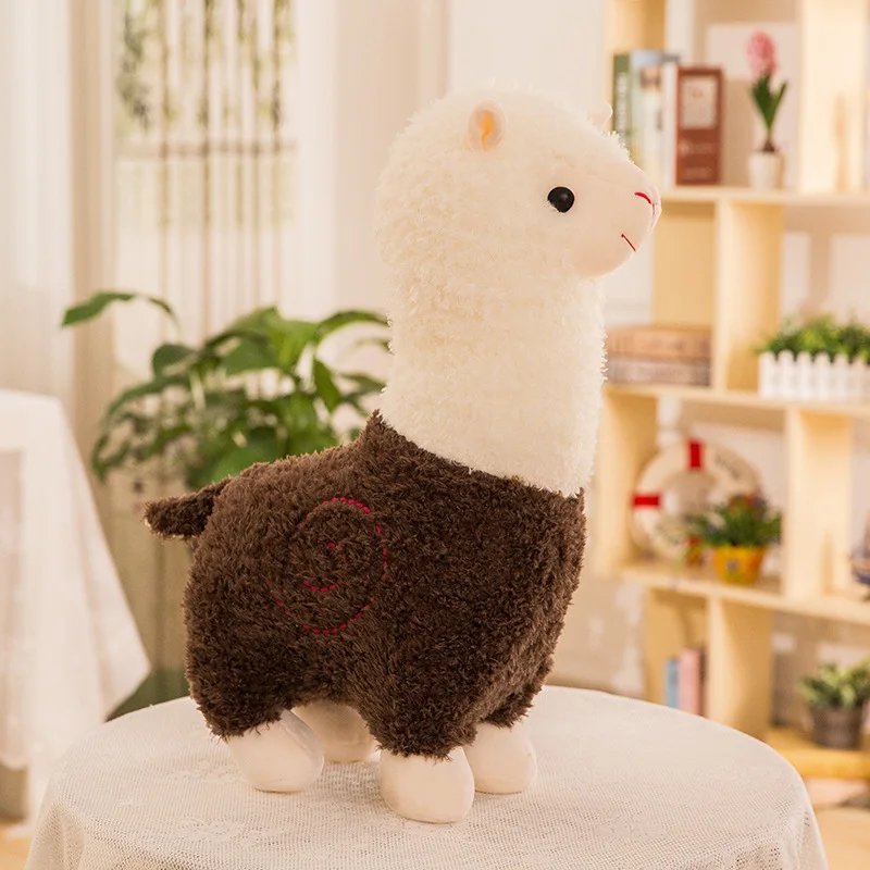 Realistic Plushies Farm Animal Soft Toys Lifelike White Red Pink Purple Brown Plush Alpaca Stuffed Animals