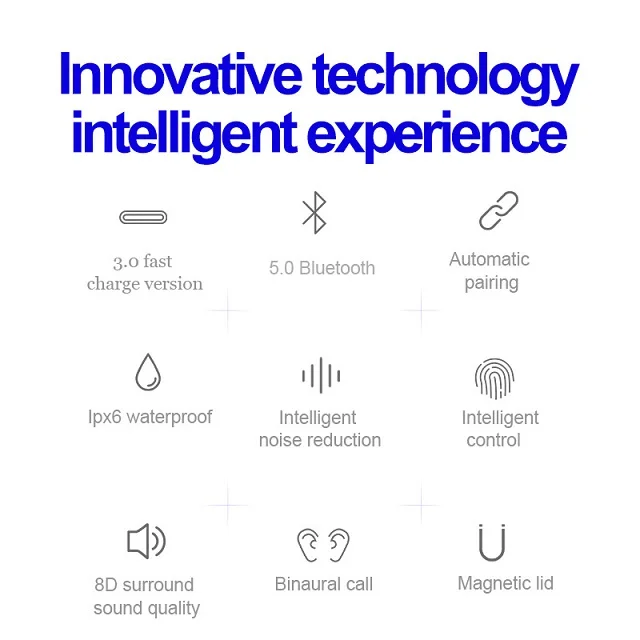 M1 fast charging typ c earphone stereo bass 5.0 true wireless in-ear earbuds TWS headphones for Running