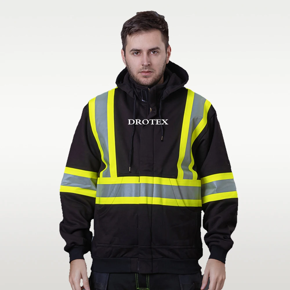 Casual Fire Fighting Electrical Work Clothes Cotton Nylon Work Wear Reflective Safety Fire Resistant Hoodie