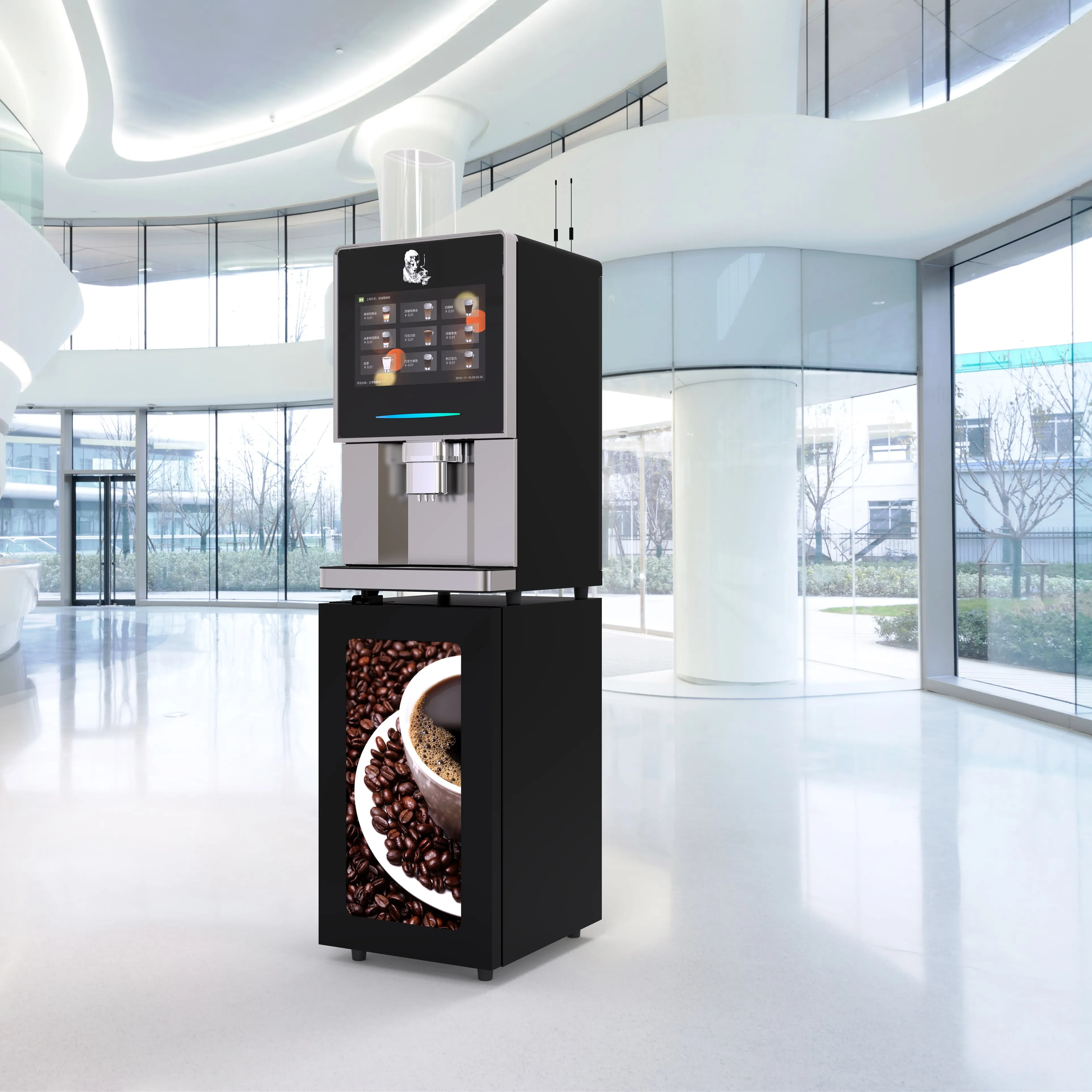 LE-VENDING Европейским сертификатом соответствия от сертификационной организации LE307A банковской карты IC QR код работает 15 дюймов LCD сенсорный экран эспрессо шоколадный кофе компонентов
