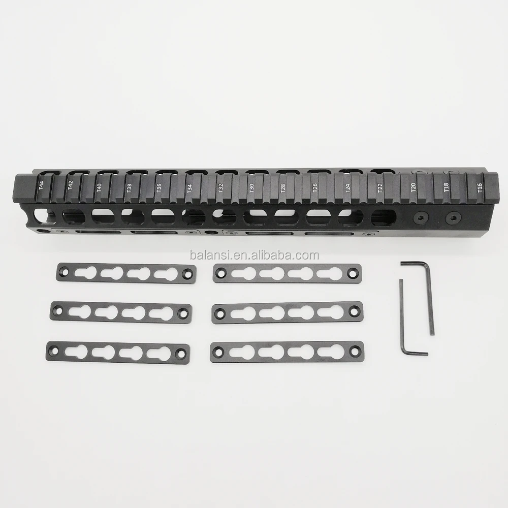 
12 inch tactical ar15 .223 5.56 mlok keymod compatibele handguard Free Float Slim ar 15 Handguard Quad Rail steel Nut for M4 M16 