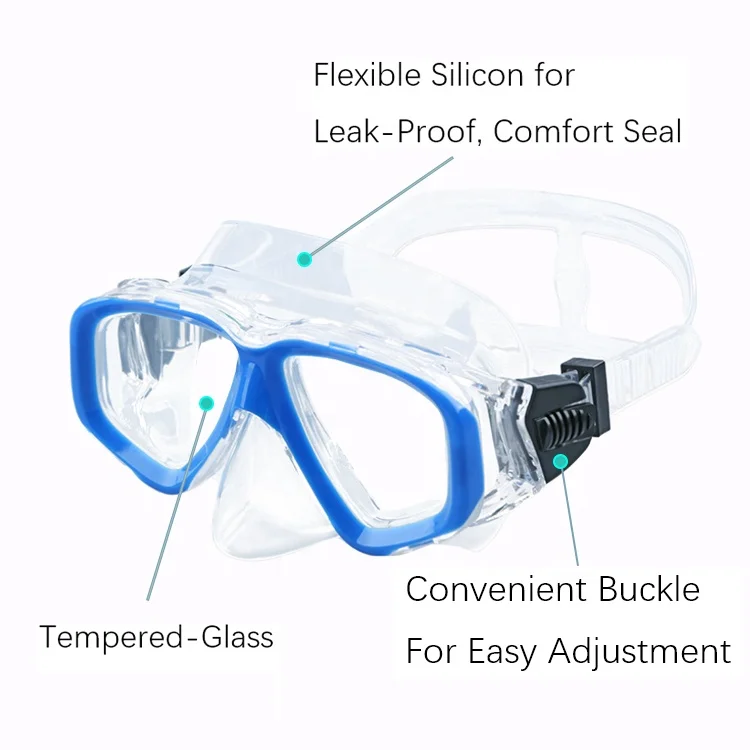 Низкий внутренний объем ударопрочное обзорное стекло бесплатная маска для дайвинга с гибким и легко Регулируемая пряжка