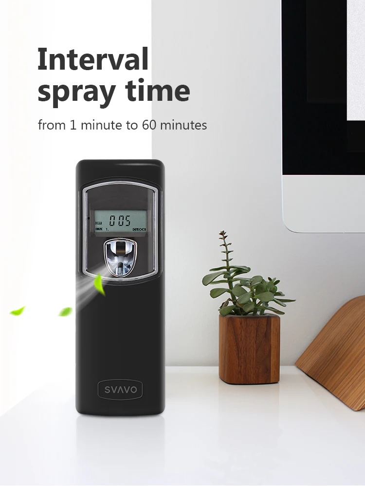 Toilet motion sensor lcd battery operated automatic air freshener wall mounted  fragrance spray perfume dispenser