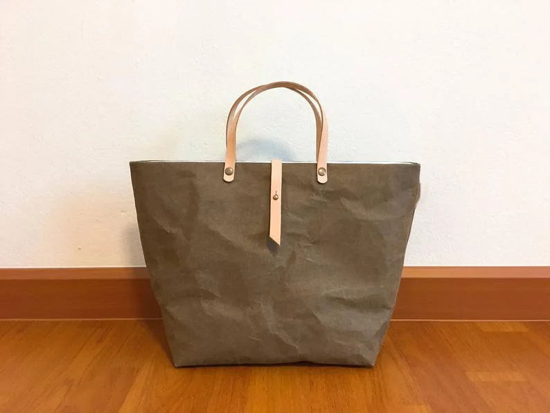 Eco Friendly Washable Kraft Paper Reusable Blank Tote Bag