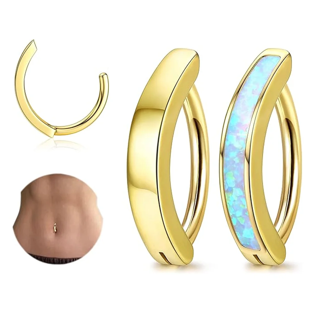 Belly Rings Wholesale Silver Gold Stainless Steel Press On Designer Belly Rings