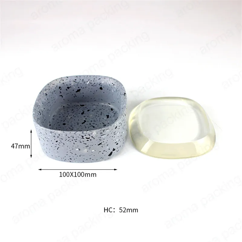 Unique Shape Waterstone Jar Concrete Container With Resin Lid