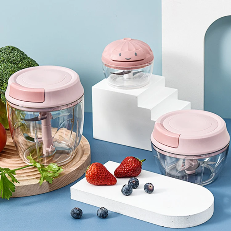 Multipurpose Kitchen Plastic Manual Hand Pull Mini Garlic Onion Chopper Food Fruit Vegetable Cutter Grater Slicer