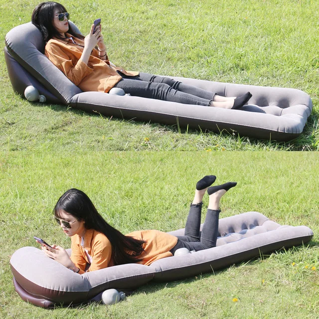 Pneumatic flocking outdoor waterproof  inflatable sleeping air sofa bed