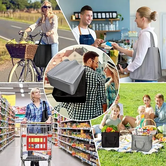 Eco Promotional Grocery Gift Shopping Recycled Sewing Self-Supporting Tote Large Orange Non Woven Bag