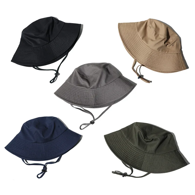 Bulk Order Design Your Own Bucket Caps Wholesale Cotton Wide Brim Custom Fisherman Bucket Hats with Strings