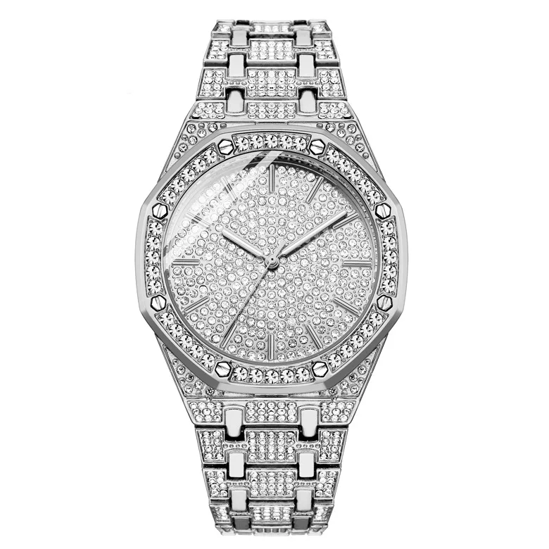 Iced Out Bling Women Men Watches Ladies Luxury Rhinestone Quartz Crystal Watches