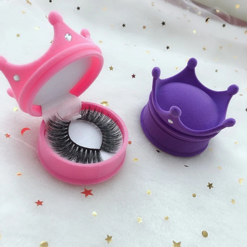 new arrival eyelash package for 2020 private label Crown Lash Box Wholesale Mink Eyelash Case Elegant Box with Lash Holders