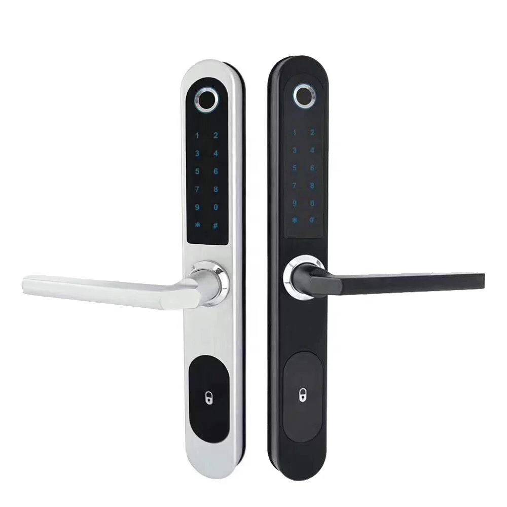 TUYA BT  APP Remote Unlock Smart Sliding  Door Lock Code Fingerprint Electric Sliding Glass Wooden Aluminum Door Lock